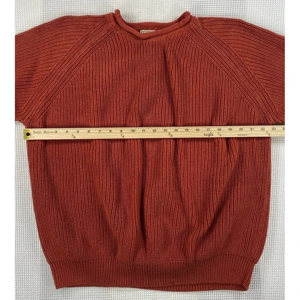 L.L. Bean Roll Neck Fisherman Sweater Men's XXL Burnt Orange Cotton